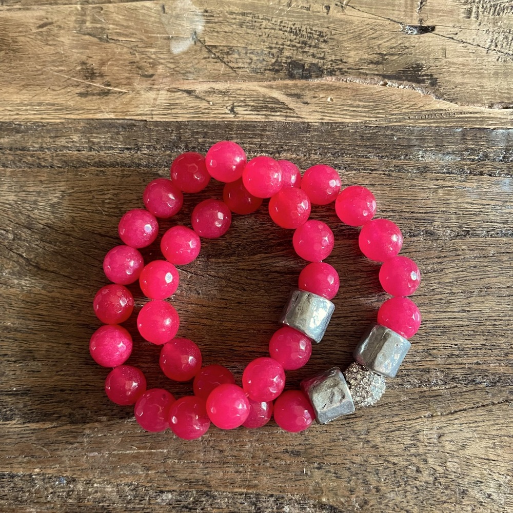 Hot Pink beaded bracelets